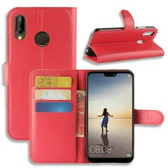 Чехол-Книжка с карманами для карт на Huawei P20 lite - Красный фото 1