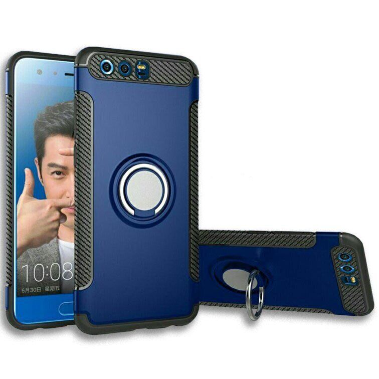 Протиударний чохол з кільцем для Huawei Honor 9 - Синій фото 1