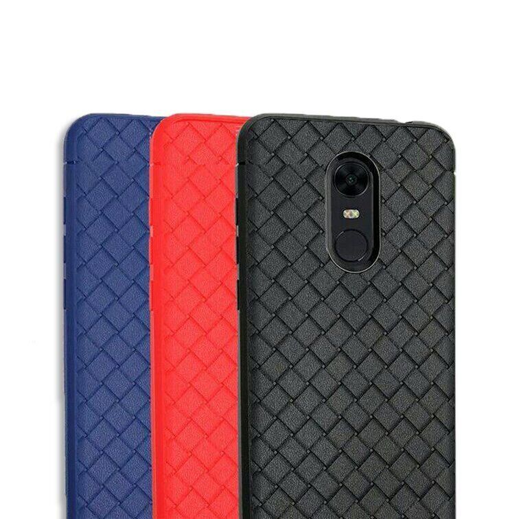 Чохол з плетінням під шкіру для Xiaomi Redmi 5 Plus - Чорний фото 2