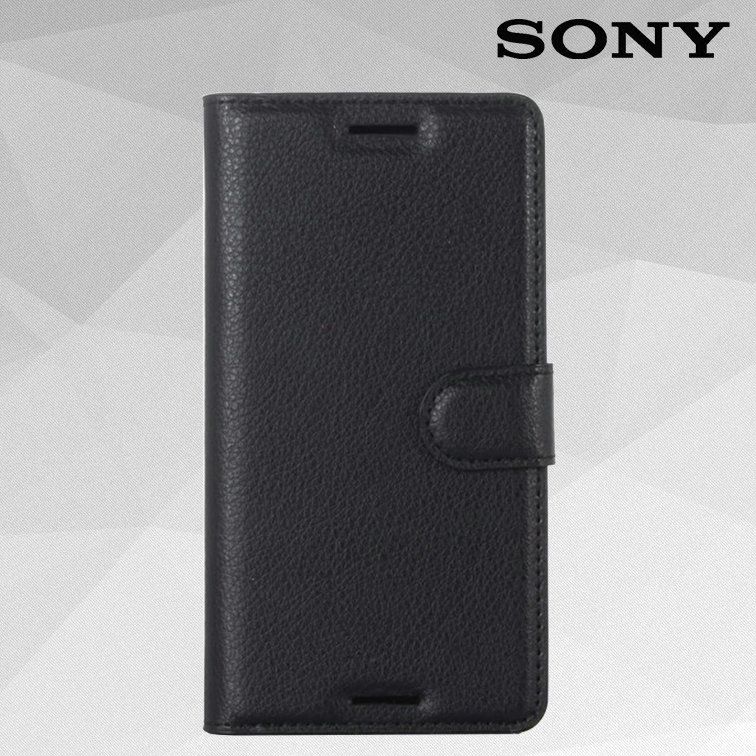 Чехол-Книжка с карманами для карт на Sony Xperia X - Черный фото 4