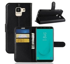 Чехол-Книжка с карманами для карт для Samsung Galaxy J6 (2018) / J600 - Чёрный фото 1
