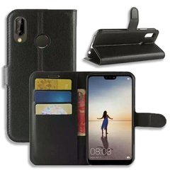 Чохол книжка з кишенями для карт на Huawei P20 lite - Чорний фото 1