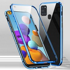 Магнитный чехол с защитным стеклом для Samsung Galaxy A21s - Синий фото 1