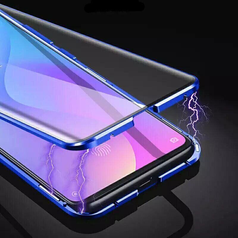 Магнитный чехол с защитным стеклом для Samsung Galaxy A51 - Синий фото 2