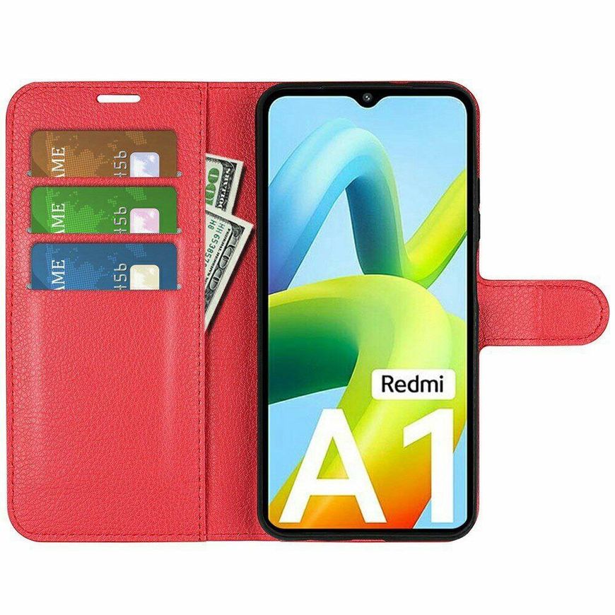 Чехол-Книжка с карманами для карт на Xiaomi Redmi A1 - Красный фото 2