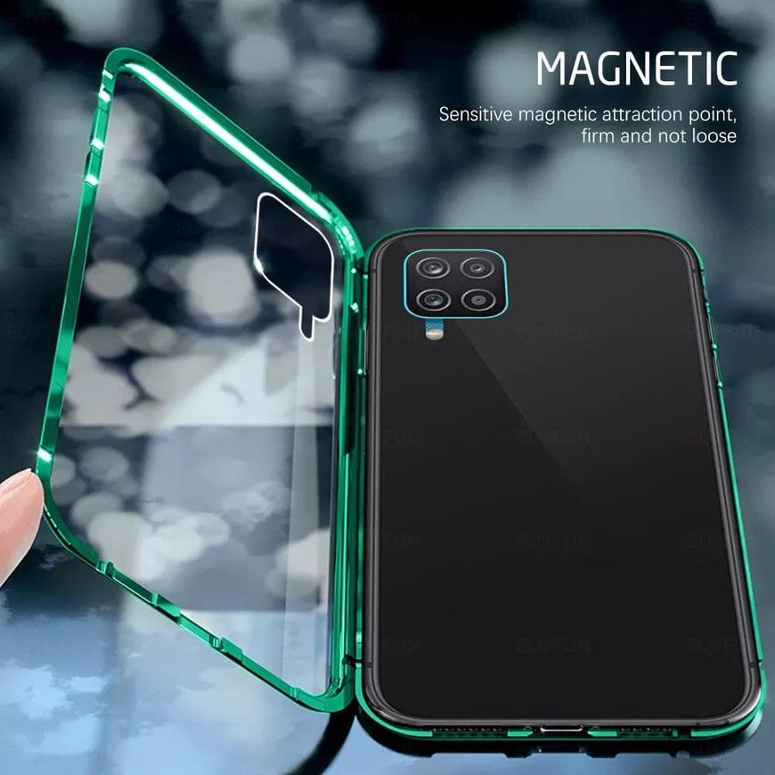 Магнитный чехол с защитным стеклом для Samsung Galaxy A12 - Красный фото 7