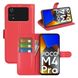 Чехол-Книжка с карманами для карт на Poco X4 Pro 5G цвет Красный