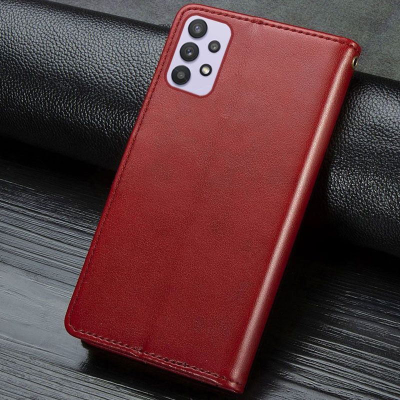 Чехол-Книжка из Искусственная кожаа с кнопкой для Samsung Galaxy A32 4G - Красный фото 6