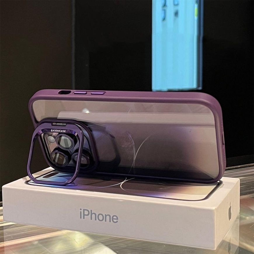 Чехол с подставкой и стеклом на камеру Lens Shield для iPhone 14 Pro - Фиолетовый фото 4
