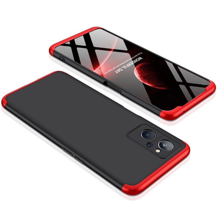 Чехол GKK 360 градусов для Oppo A76 / Realme 9i - Черно-Красный фото 2