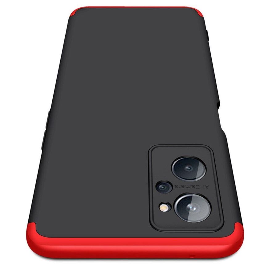 Чехол GKK 360 градусов для Oppo A76 / Realme 9i - Черно-Красный фото 3