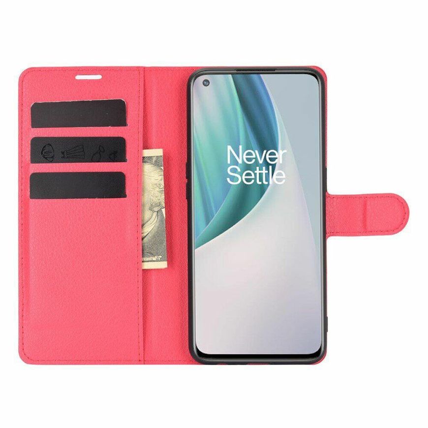 Чехол-Книжка с карманами для карт на OnePlus N10 - Красный фото 2