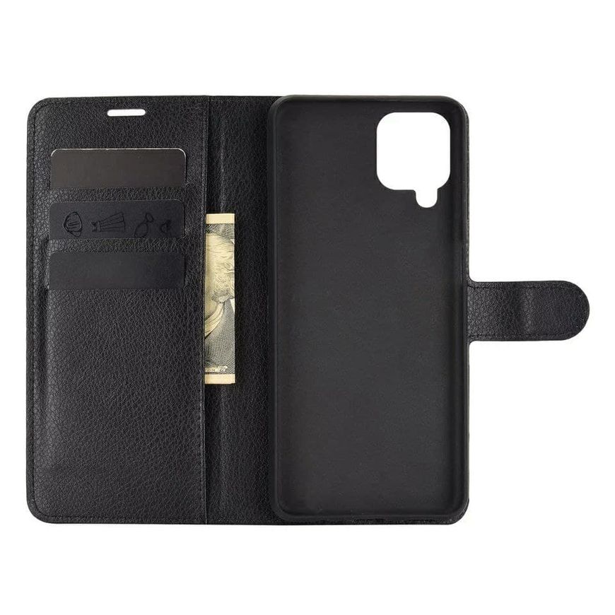 Чохол книжка з кишенями для карт на Samsung Galaxy M32 - Чорний фото 3