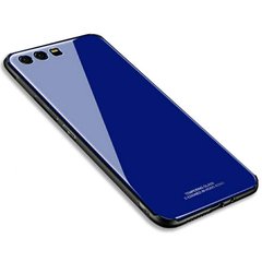 Силіконовий чохол зі скляної кришкою для Huawei Honor 9 - Синій фото 1