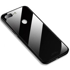 Силіконовий чохол зі Скляної кришкою для Xiaomi Mi8 lite - Чорний фото 1