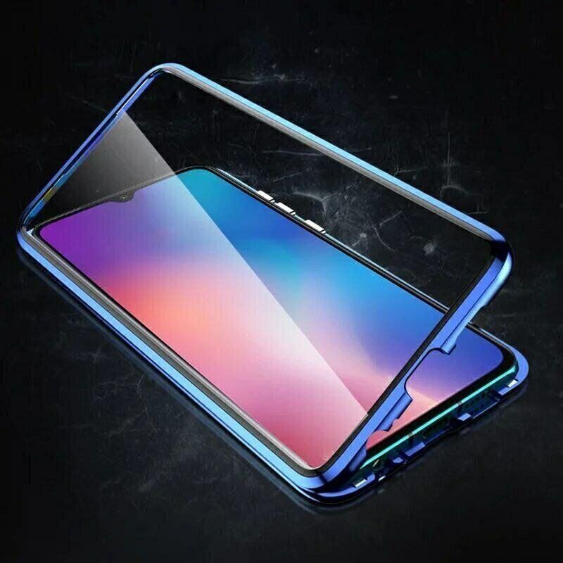 Магнитный чехол с защитным стеклом для Xiaomi Mi9 lite - Черный фото 5