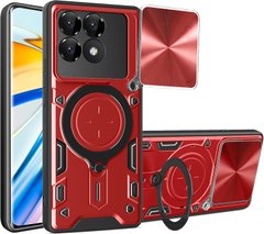 Чохол Magnetic Stand з захистом камери для Xiaomi Redmi 13 колір Червоний