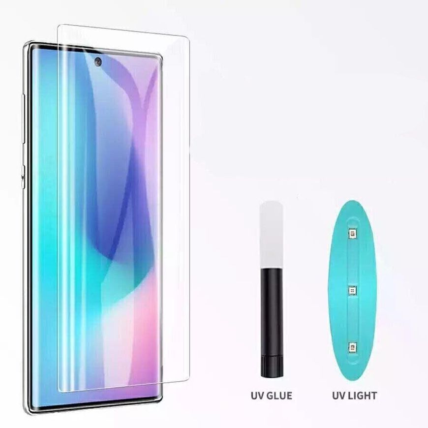 Захисне скло 3D на весь екран для Samsung Galaxy Note 20 Ultra (з ультрафіолетовим клеєм) - Прозорий фото 1
