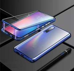 Магнитный чехол с защитным стеклом для Samsung Galaxy A7 (2018) - Синий фото 1