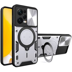 Чехол Magnetic Stand с защитой камеры для Xiaomi Redmi Note 12 Pro 5G цвет Серый
