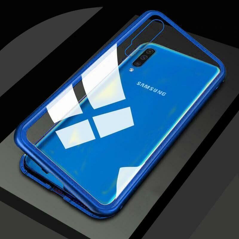 Магнітний чохол Metal Frame для Samsung Galaxy A7 (2018) / A750 - Синій фото 1