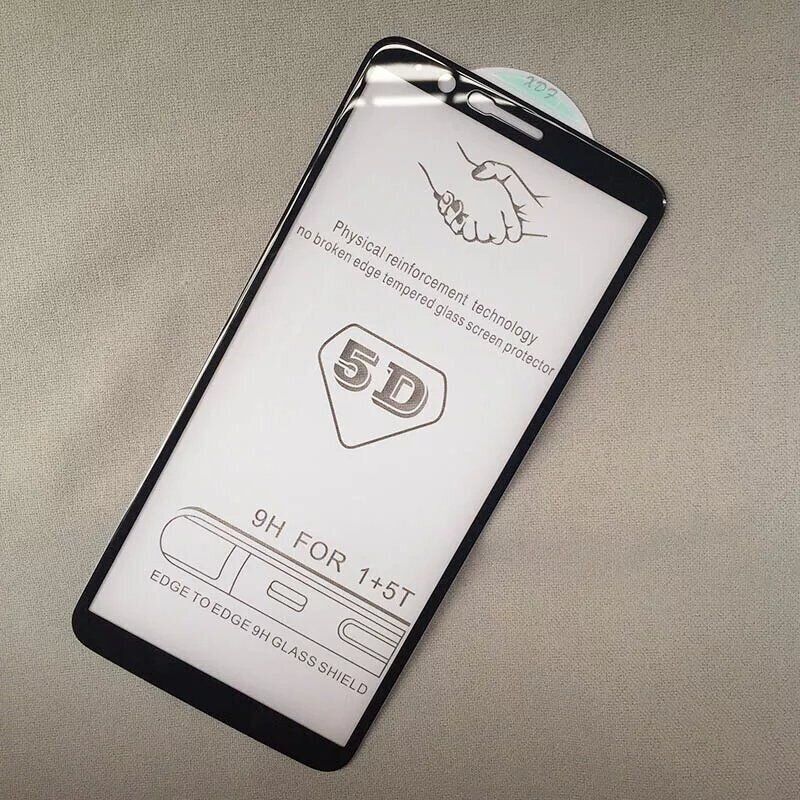 Захисне скло Full Cover 5D для OnePlus 5T - Чорний фото 1