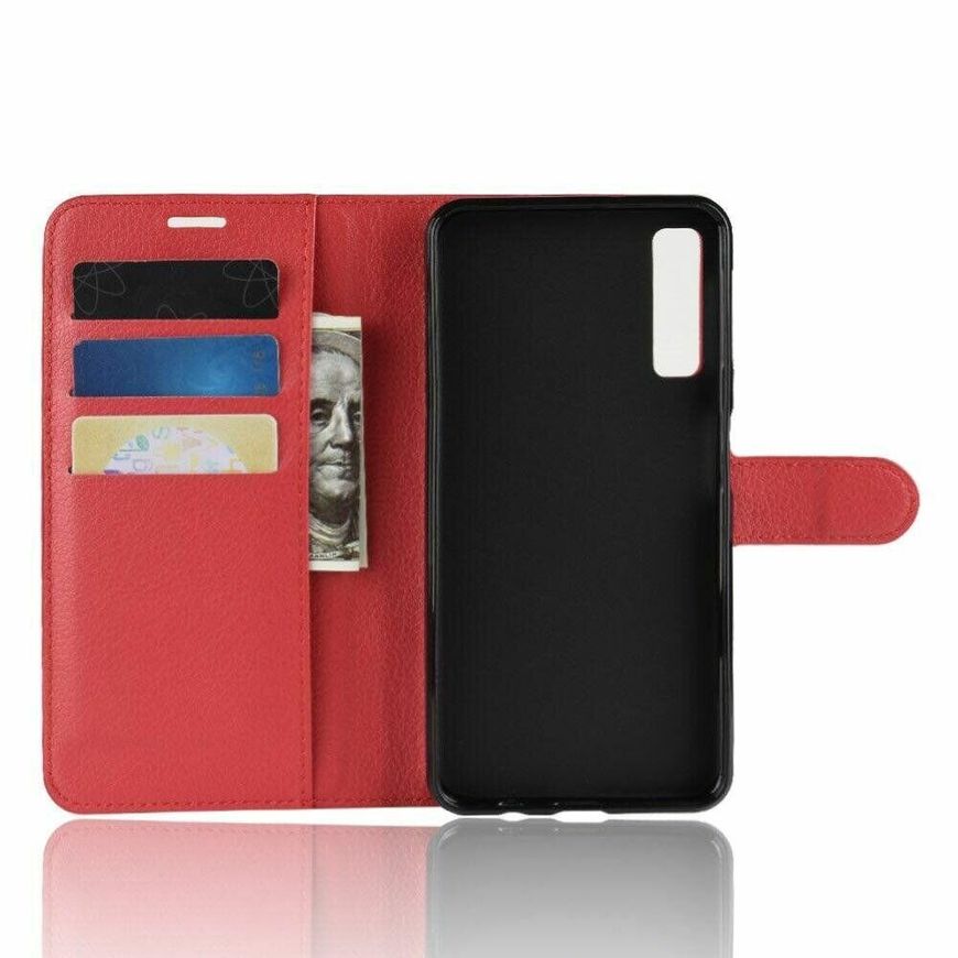 Чохол книжка з кишенями для карт на Samsung Galaxy A7 (2018) / A750 - Червоний фото 3