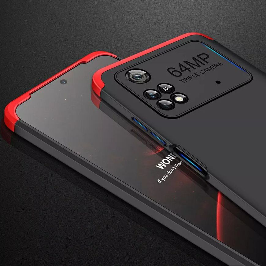 Чехол GKK 360 градусов для Poco X4 Pro 5G - Черно-Красный фото 6
