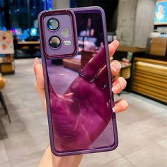 Мягкий силиконовый чехол со стеклом на камеру для Xiaomi Redmi Note 12 Pro Plus 5G цвет Фиолетовый