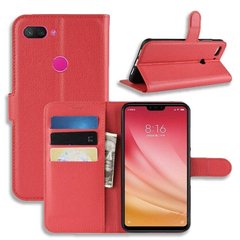 Чехол-Книжка с карманами для карт на Xiaomi Mi8 lite - Красный фото 1