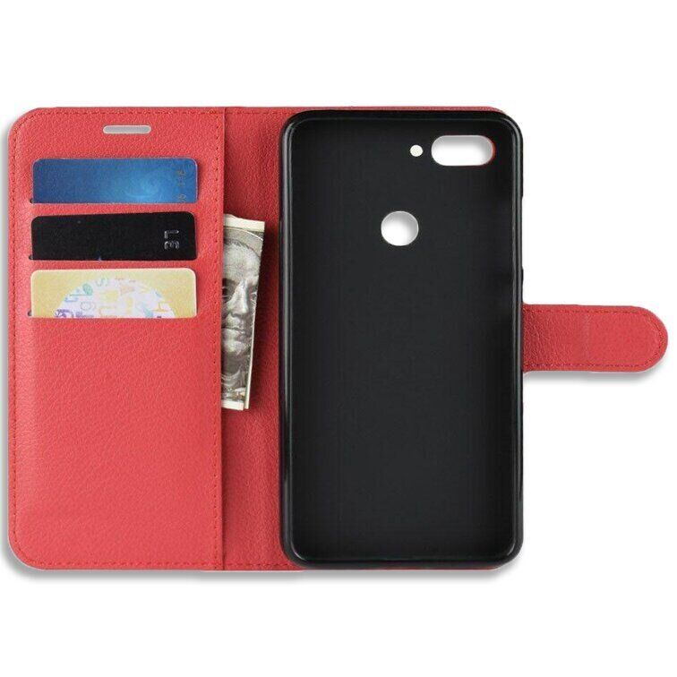 Чехол-Книжка с карманами для карт на Xiaomi Mi8 lite - Красный фото 3