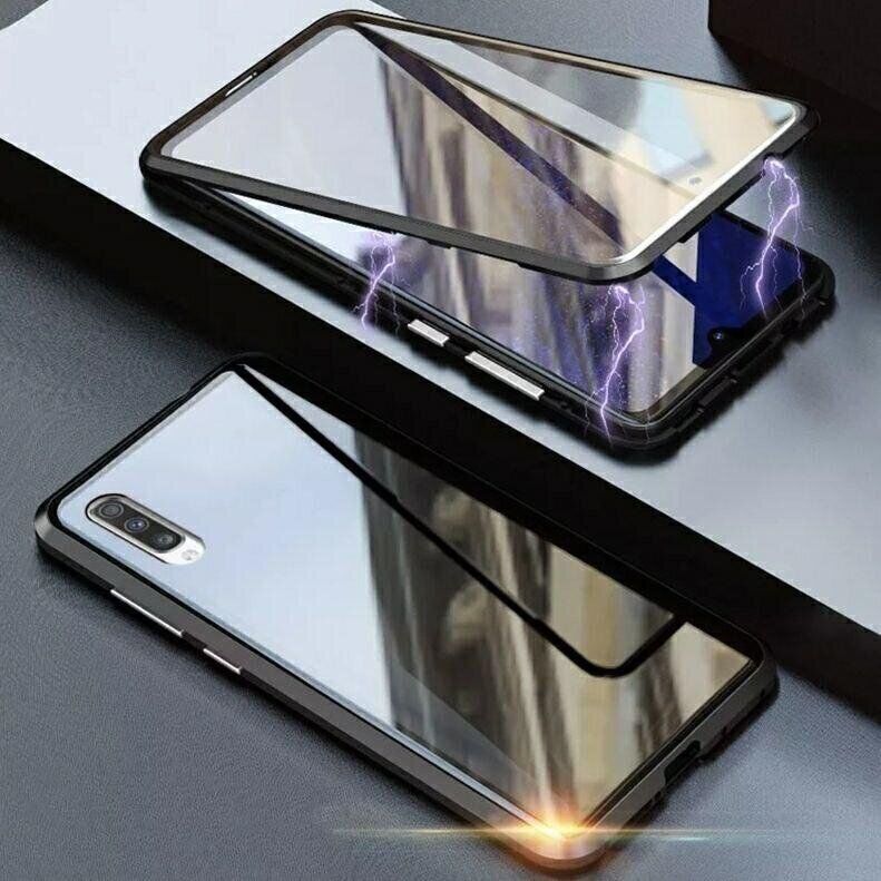Магнітний чохол із захисним склом для Samsung Galaxy A30s / A50 / A50s - Чорний фото 1