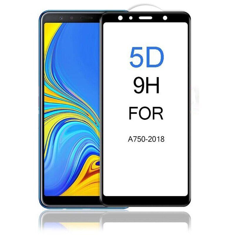 Защитное стекло Full Cover 5D для Samsung Galaxy A7 (2018) / A750 - Черный фото 2