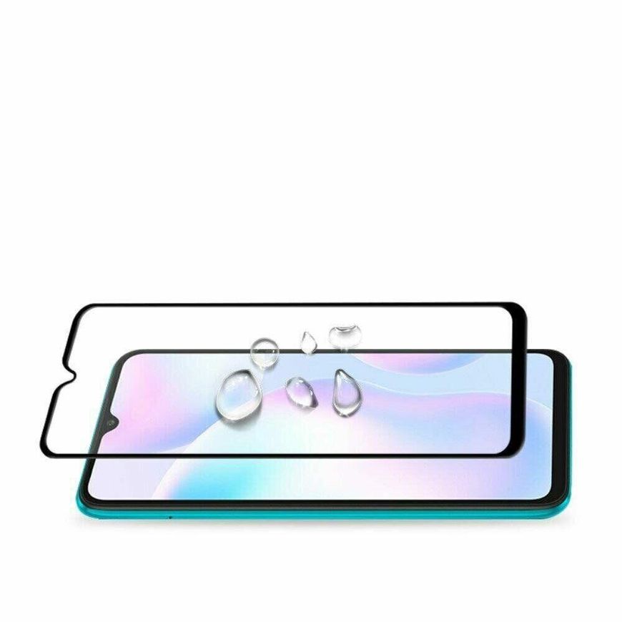Защитное стекло 2.5D на весь экран для Xiaomi Redmi 9A - Черный фото 2