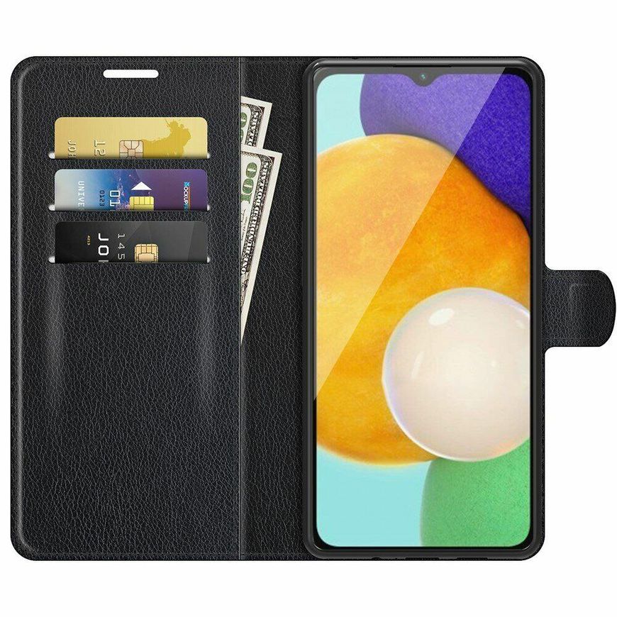 Чохол книжка з кишенями для карт на Samsung Galaxy A04s - Чорний фото 3